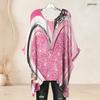 Plus Size Women Round Neck Batwing Sleeve Top Tie Dye Star Pattern Loose Irregular Casual Blouse