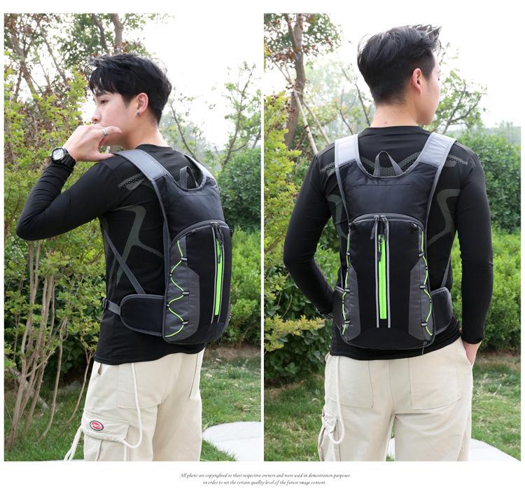 Lightweight, Breathable Outdoor Cycling Backpack with Water Bag & Helmet Storage - Unisex Wear-Resistant Design