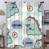 Anti-mosquito Curtains for Living Room Cute Dinosaur Window Curtain Shades Kitchen Curtains 2 Pieces Tulle for Bedroom Partition