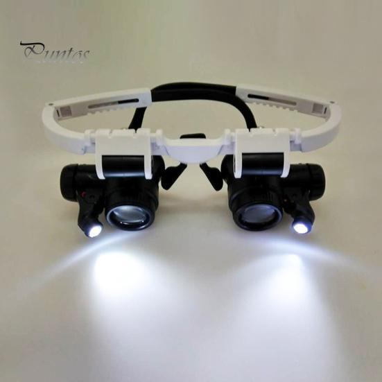 Увеличительные очки со светодиодной подсветкой, улучшенная видимость, складная конструкция, увеличительное стекло для ремонта часов с растягивающимся держателем для очков