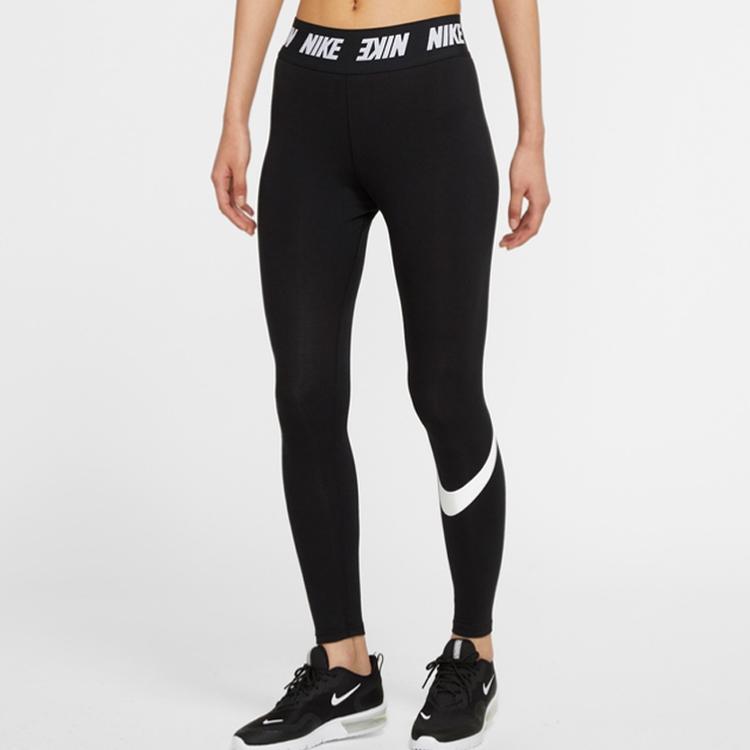 Nike Леггинсы женские тренировочные с буквенным логотипом, черные CT5898-010