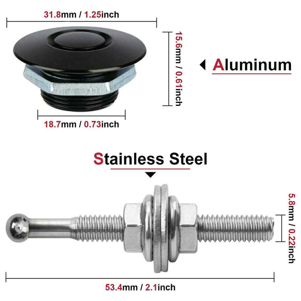 4pcs Push Button Billet Universal Aluminum Quick Release Racing Car Front Bumper Hood Pin Engine Bonnet Lock Latch Clip Body Kit