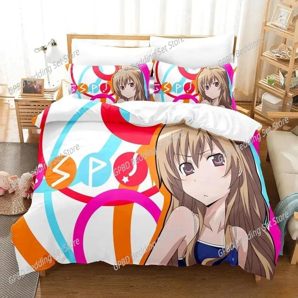 Комплект постельного белья Toradora Single Twin Full Queen King Size Bed Set Adult Kids Bedroom Duvet Cover Sets 3D Print Anime Bed Set