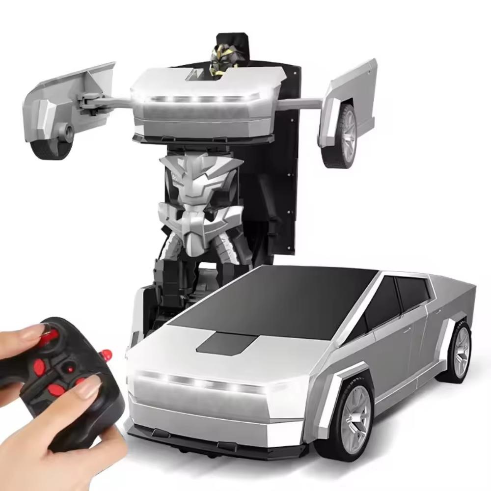 2.4GHz RC Transforming Robot Car Toy 2-in-1 Remote Control Vehicle with LED Lights 360° Spin Drift for Kids Boys Birthday Gift