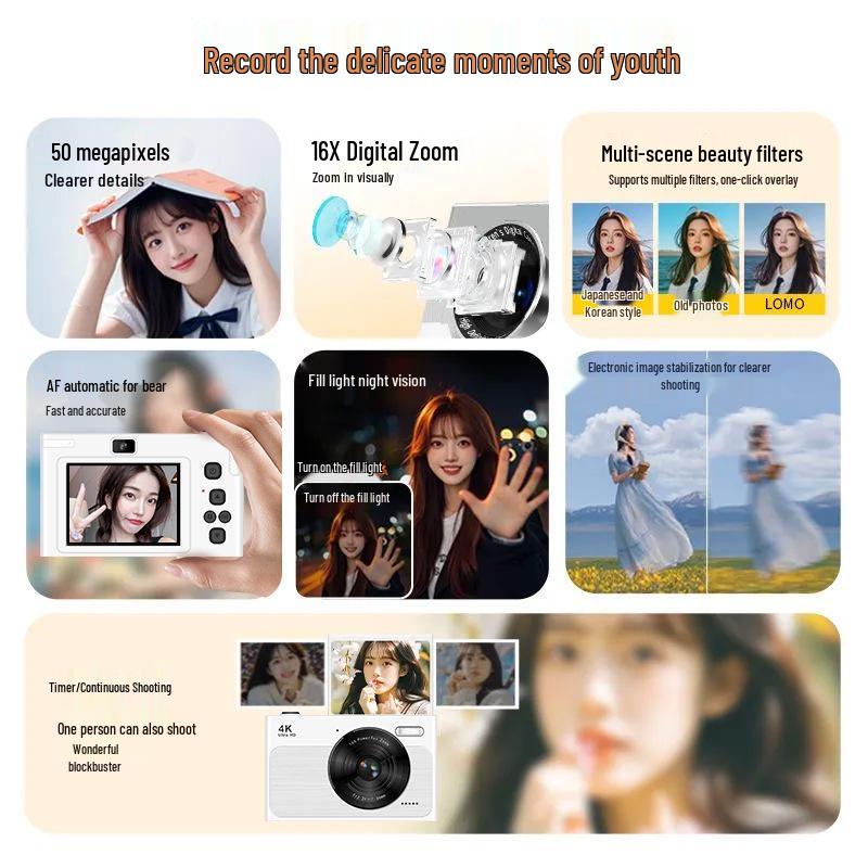 2025 Dual-Camera Retro Digital Student Travel Camera