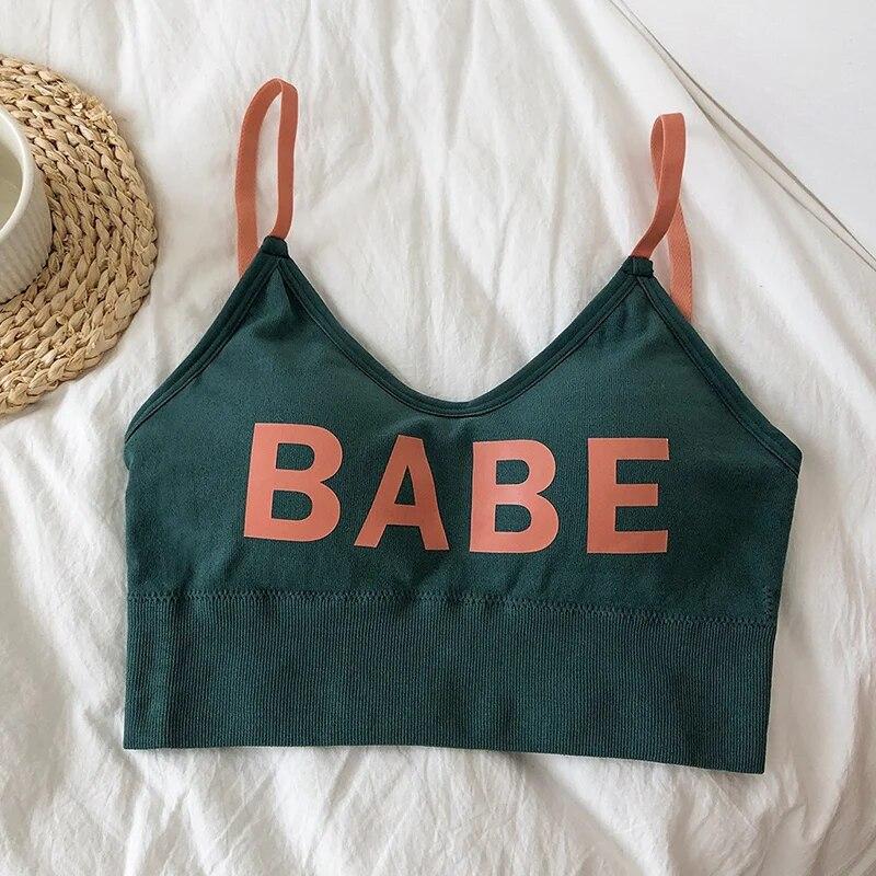 U-образный короткий топ с красивой спиной для девочек, внутренний и внешний спортивный короткий топ с буквенным принтом