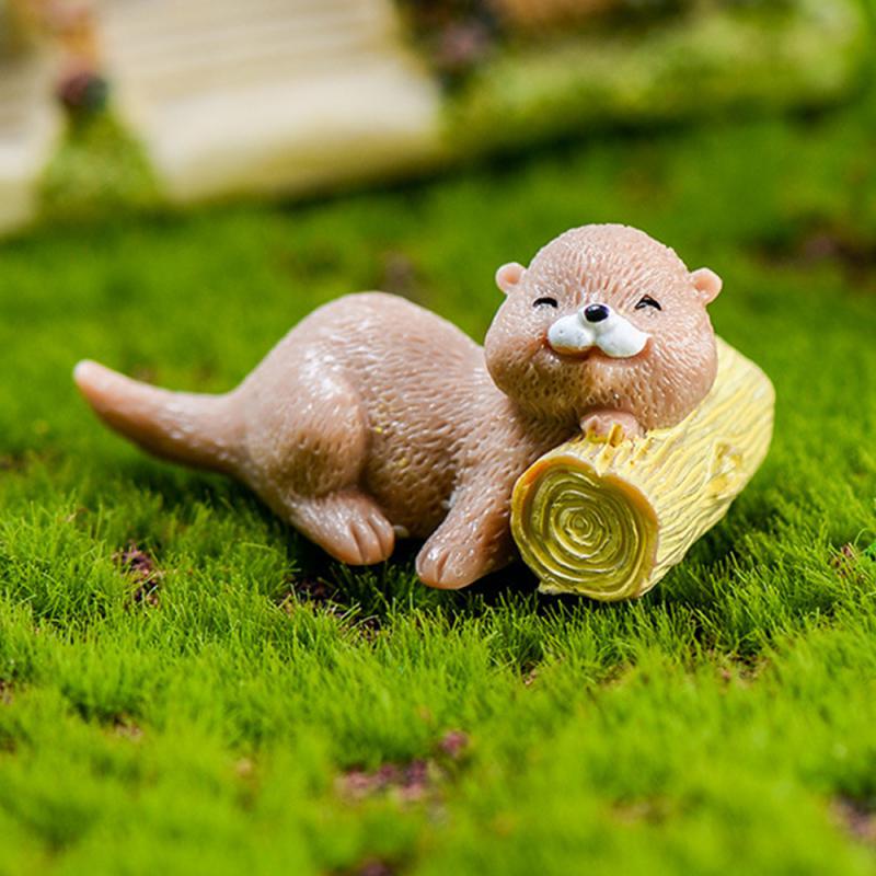 1~10 шт. Милая маленькая фигурка выдры, украшение на торт, кукольный домик, бонсай, модель животного, водяная собака, поделки для дома, кавайный дом