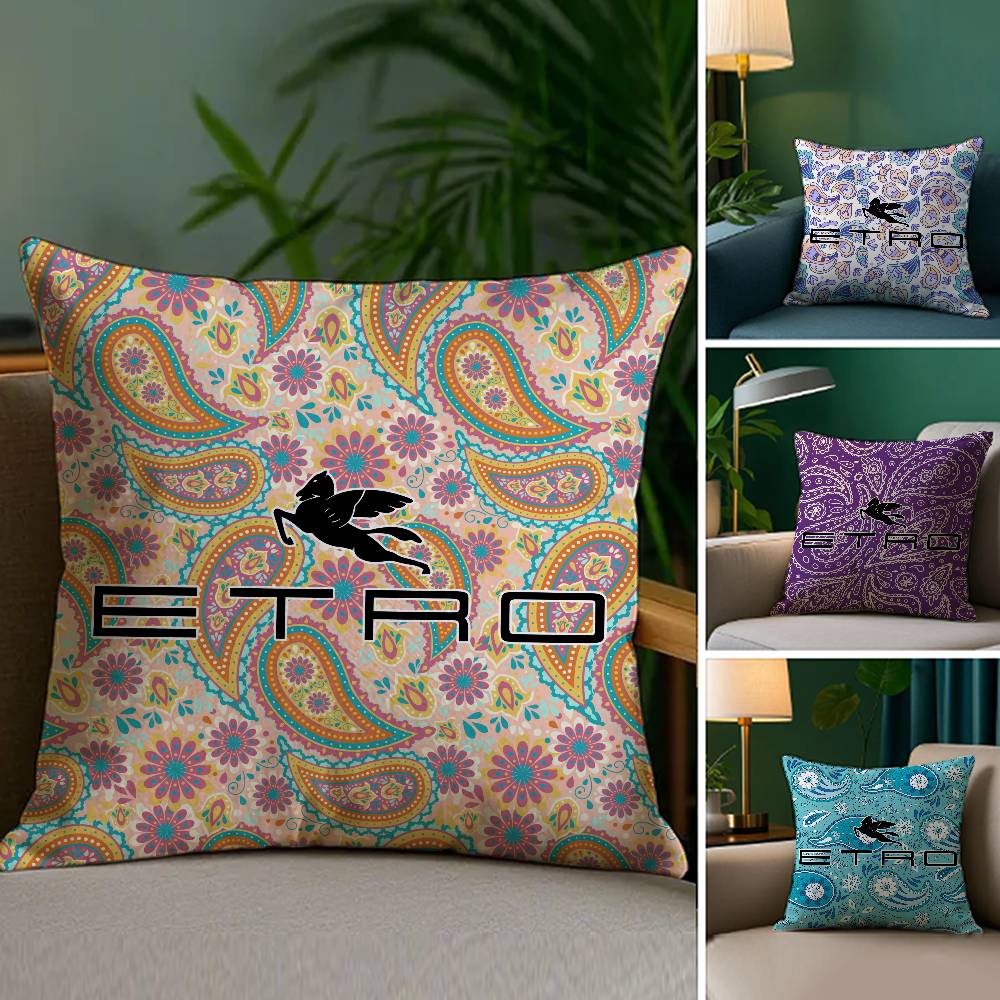 Classic Design E-Etro Pillow Case Plush Fabric Soft Double Sided Print Sofa Cushion Cover Throw Pillow Covers