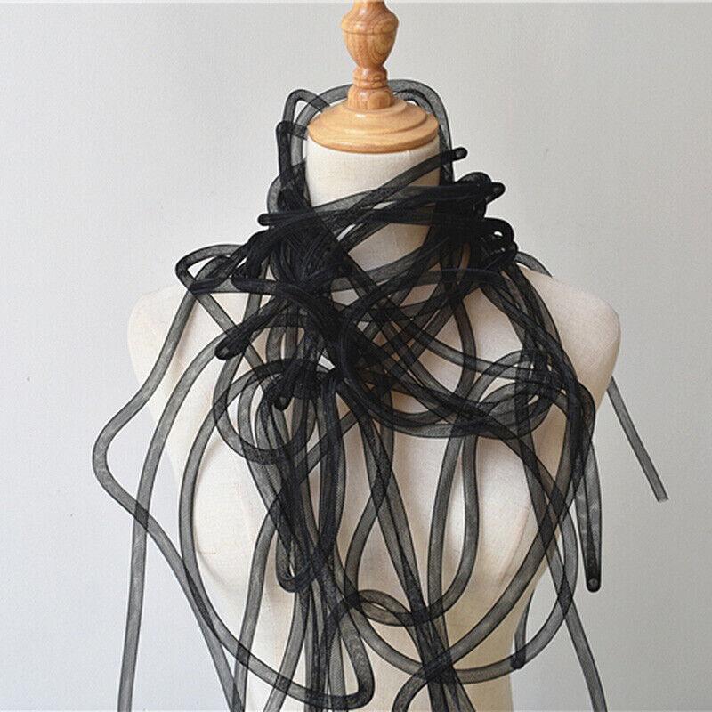 10 мм Трубчатая Конская Щетина Кринолиновая Трубка Кринолиновая Сетчатая Ткань Отделка для DIY Аксессуаров для Волос Эластичная Скрученная Гибкая Сетчатая Ткань