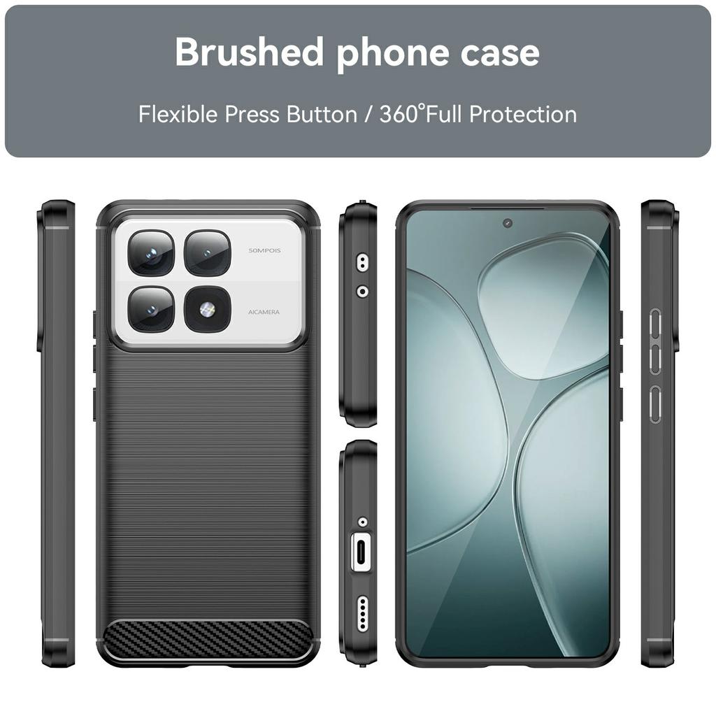 Для Xiaomi 14T Pro Чехол Текстура углеродного волокна ТПУ Матовый чехол для телефона