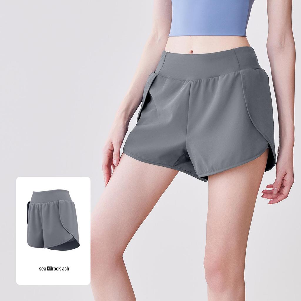 Juyitang Women's Anti-Exposure Running & Yoga Shorts with Side Pockets