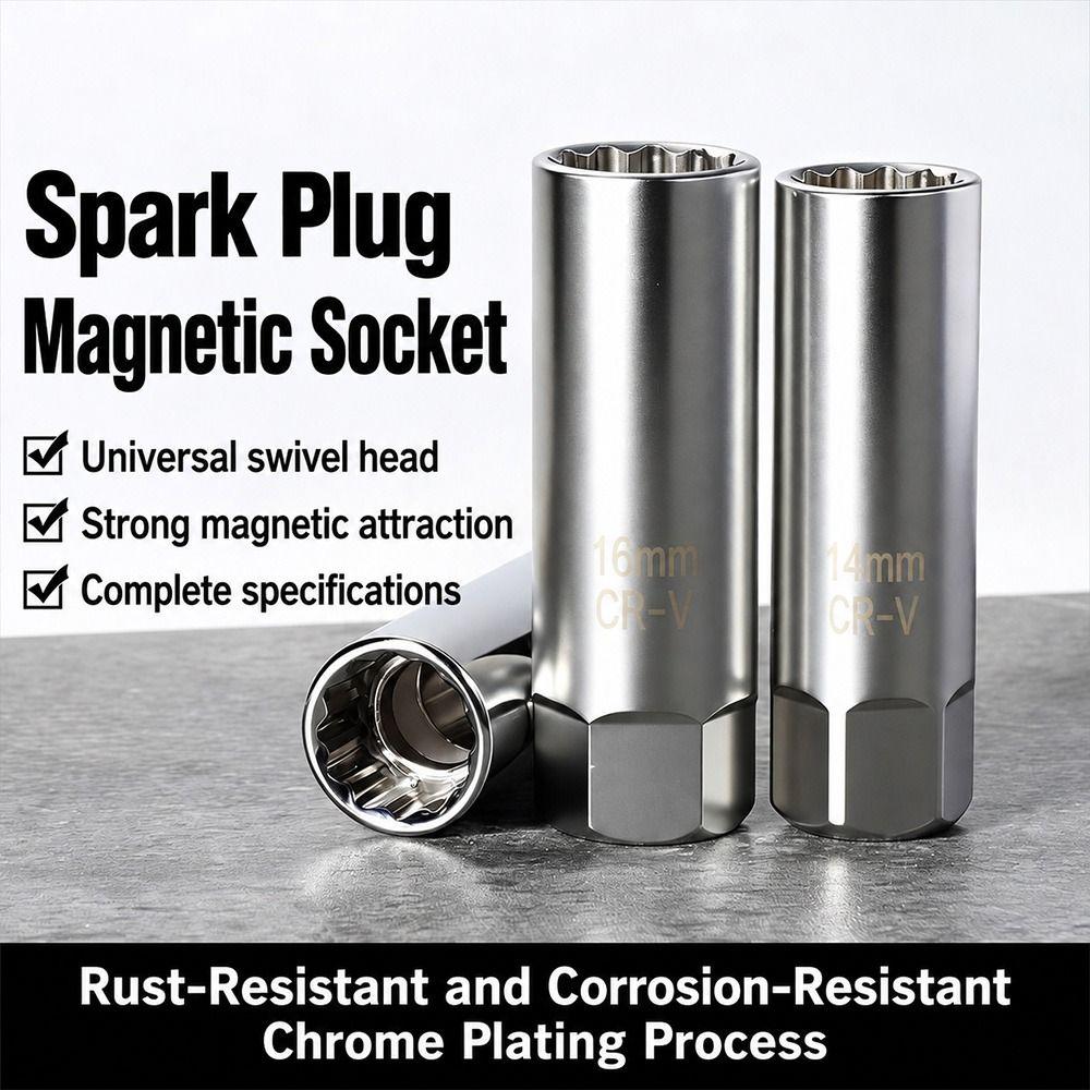 Magnetic Retainer Spark Plug Removal Tool Universal Swivel Garage Tool Engine Service