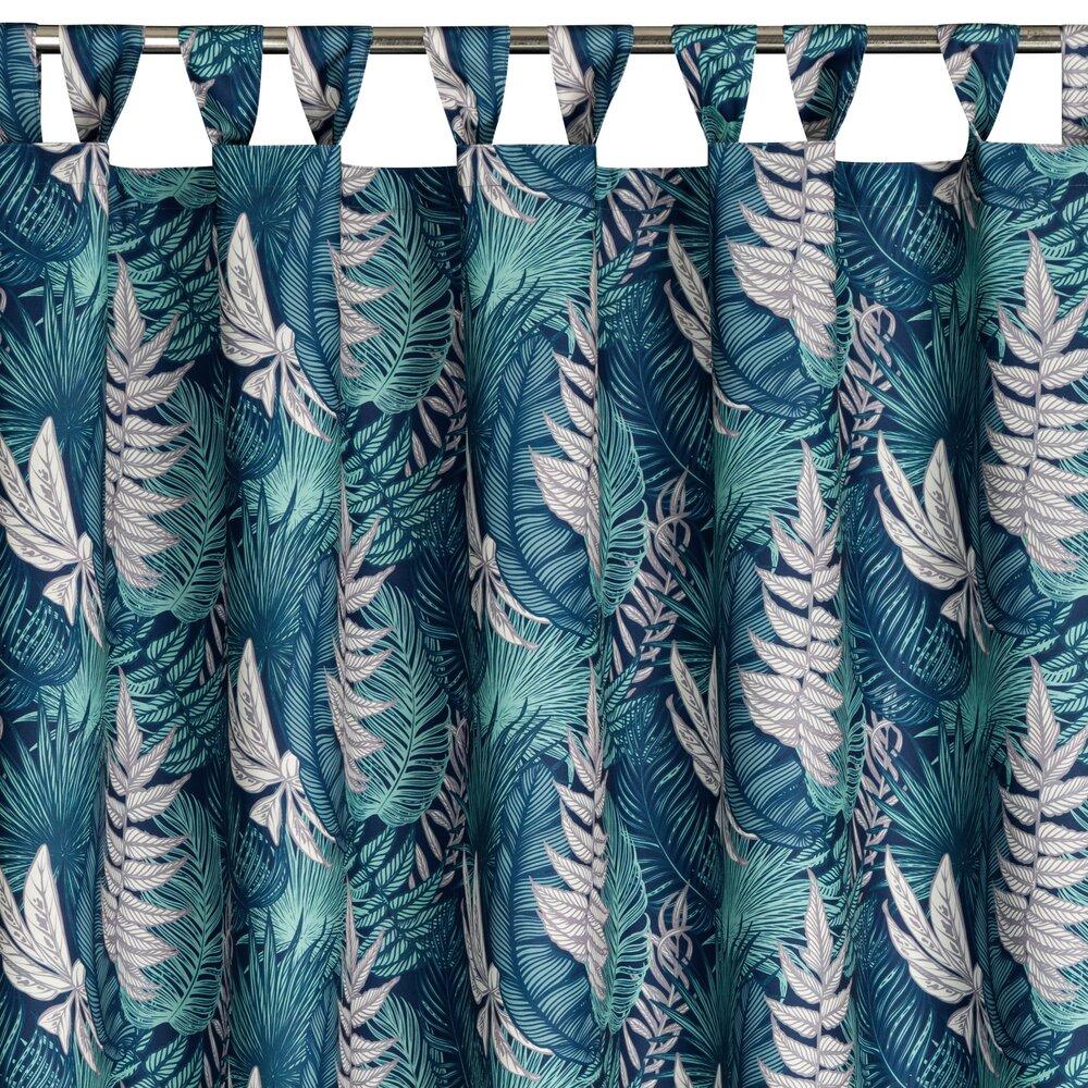 Garden Curtain 155X240 Leaves Turquoise