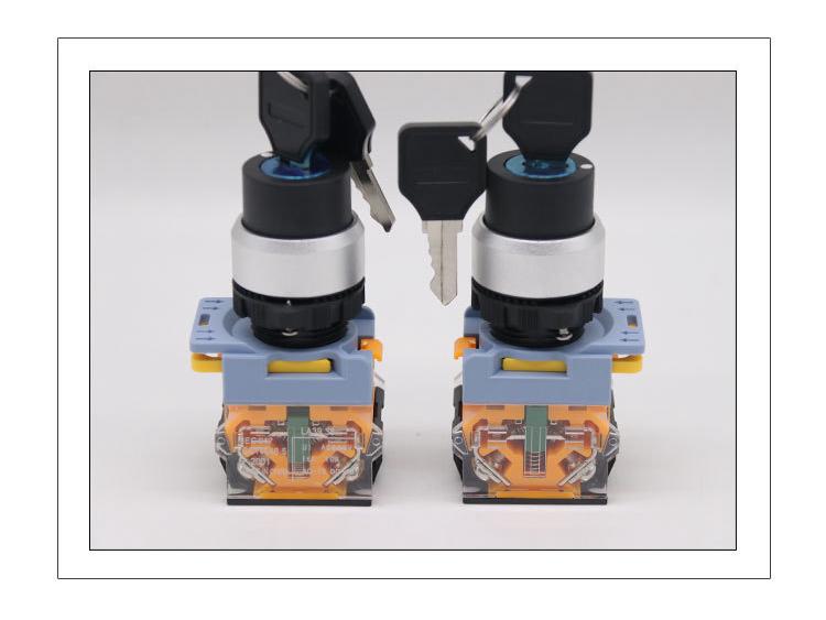 LA155B-20Y/3 Key Rotary Switch, Three-Speed, Open/Closed, Thickened Copper, Silver Contacts, 22MM