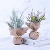 Simulation Plant Green Plant Bonsai Burlap Bag Small Potted Plant Ornament Living Room Wine Cabinet Restaurant Store Home Decoration Wall Hanging