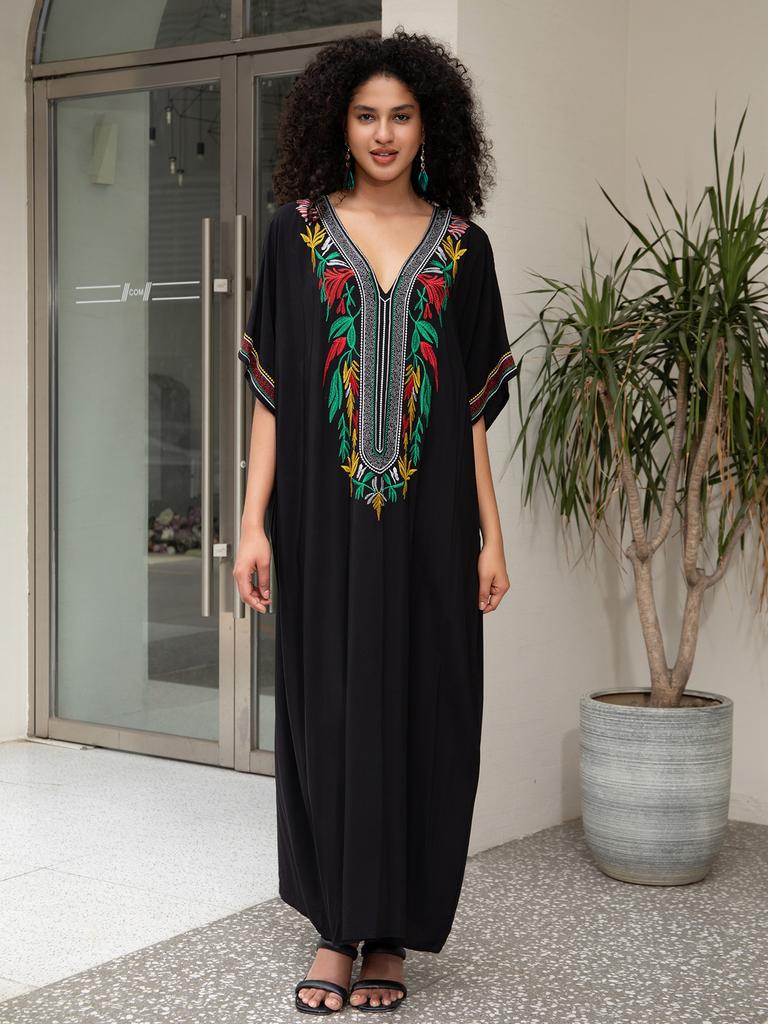 Пляжные платья Ближний Восток Любовь Кафтаны для женщин Накидки для купальников Макси-халат Летняя праздничная пляжная одежда