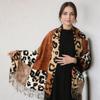 Unique Luxury Brown Ladies Wild Leopard Printed Scarf Female Long Scarf Shawl Thin Brown Fashionable Scarf Long Shawl 180*70cm