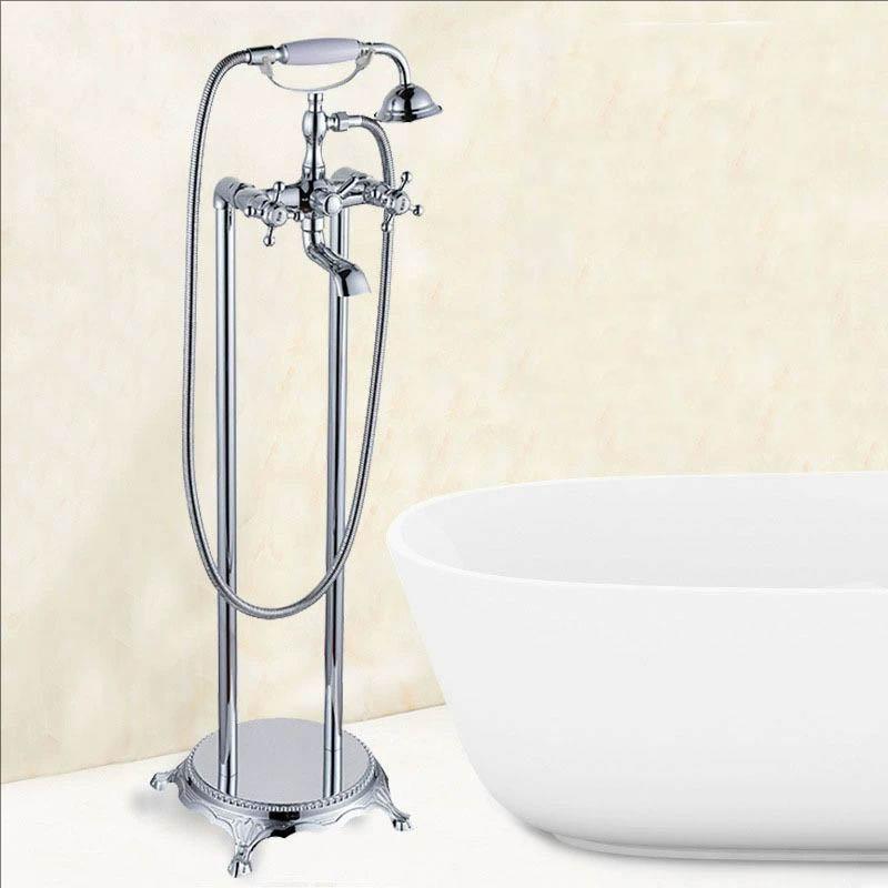 Латунный напольный смеситель для душа с изливом, вращающийся излив, смесители для душа для ванной комнаты, краны, напольный смеситель для ванны