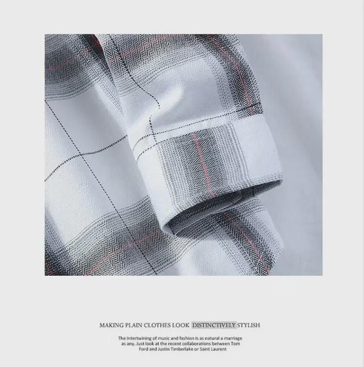 Мужская клетчатая рубашка с длинным рукавом в гонконгском стиле: Корейская осенняя мода, модная повседневная куртка