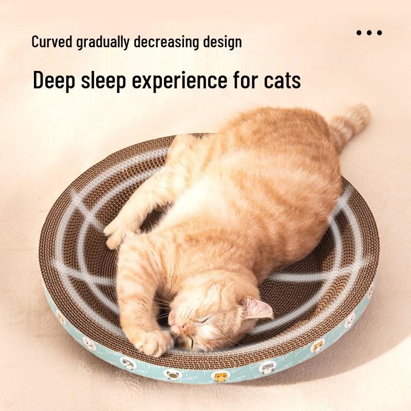 Прочный большой лежак-когтеточка для кошек: Устойчивый к царапинам, не осыпающийся гофрокартон для самостоятельных развлечений