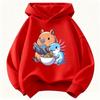 Капибара Ест Рамен Детская Толстовка с Капюшоном Милая Харадзюку Худи для Мальчиков Девочек Весенние Повседневные Толстовки