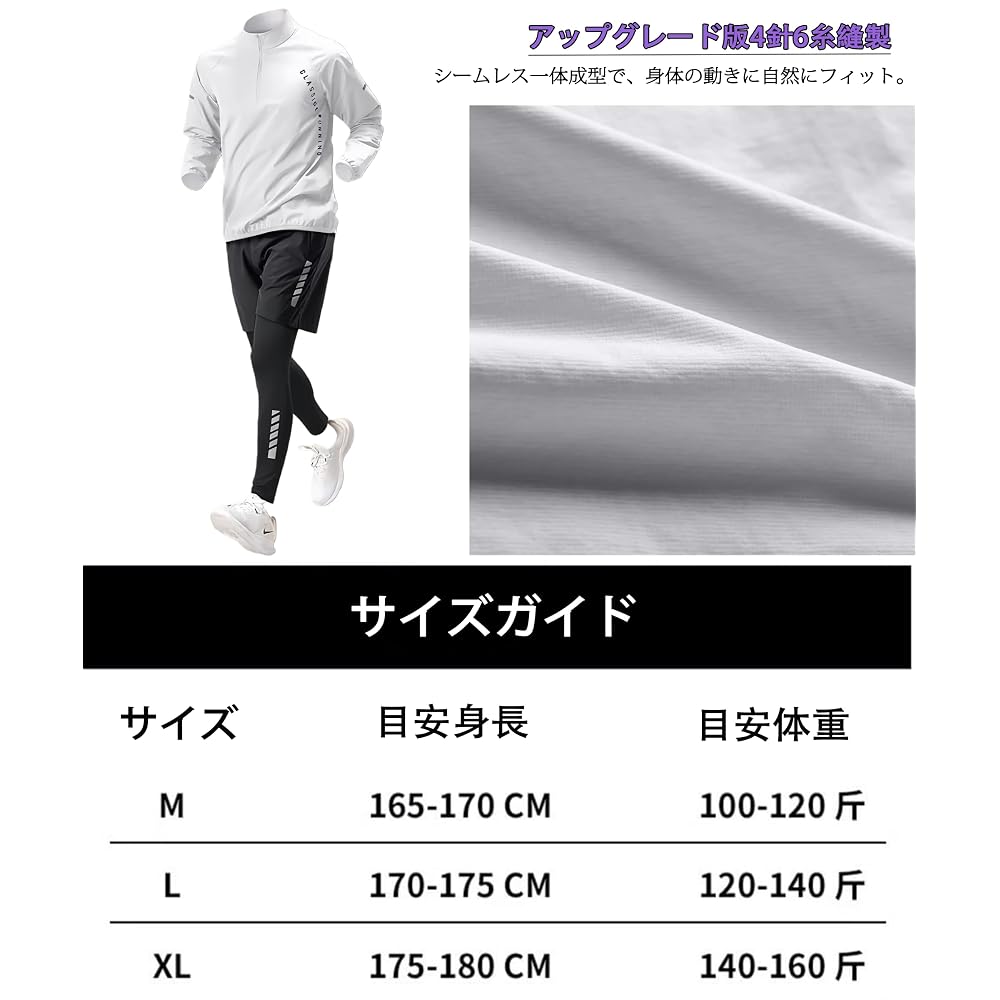 Karsaer Compression Wear Set for Men - 4-Piece Sportswear Set (Top, Bottom, Long-Sleeve Shirt,