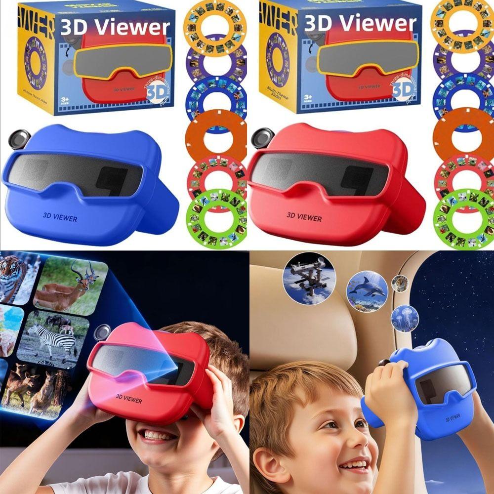 Новый 3D стереоскопический просмотрщик игрушка с 6 катушками, красный цвет, портативный 3D View-Master Видоискатель