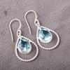 Sky Blue Topaz Earrings Gemstone Jewelry, 925 Solid Sterling Silver Earrings, Handmade Jewelry Birthstone Earrings, Gift For Mother