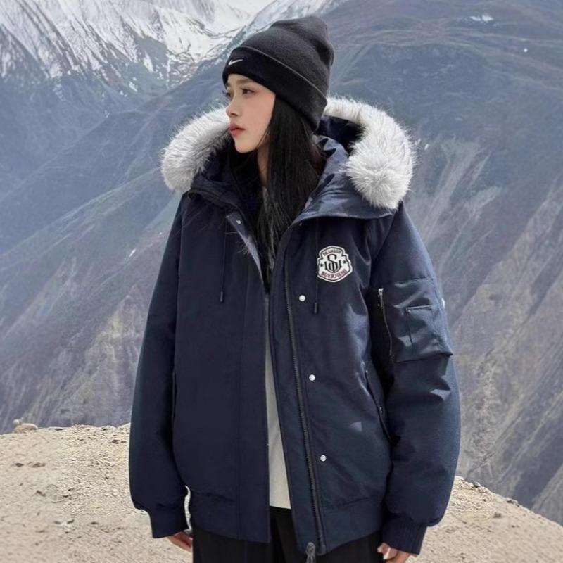 Jin Fur Collar Hooded Down Cotton Jacket Women's Winter New Thickened Cotton Warm Loose Pie Overcome