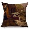 Euro Vintage Oil Painting Sofa Decoration Pillow Case Old Society Story Pattern Cotton Linen Square Cushion Cover Almofadas