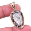 Natural Black Rutile 925 Solid Sterling Silver TwoTone Gift Pendant 1.50" R4i10