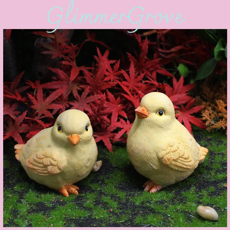 Resin Animal Figurine For Outdoor Garden Decor With Cute Chick Shape For Landscaping