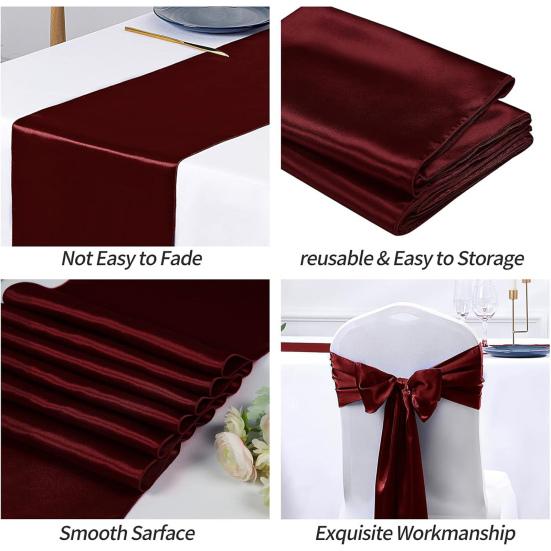 Сатиновая дорожка для стола 108 x 12 дюймов, несминаемая дорожка для стола, однотонная дорожка для свадьбы, дня рождения, банкета, обеденного стола, декора