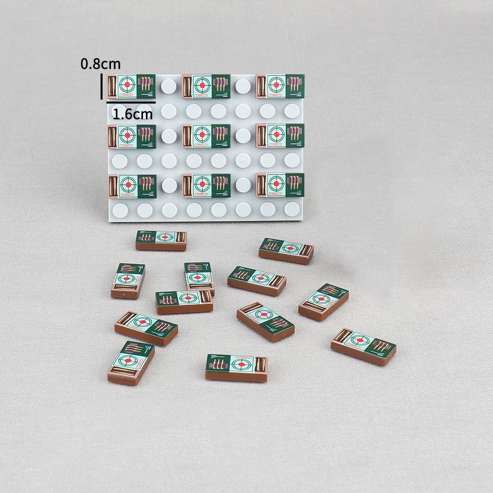 MOC 10 ШТ. Печатные 3069 Пулевой Узор Строительные Блоки 3069pb Солдат Военная Сцена Мишень Доска Кирпичики Частицы Идея DIY Игрушка Подарки