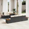 8-Piece Garden Sofa Set with Cushions In Black Poly Rattan 3358776