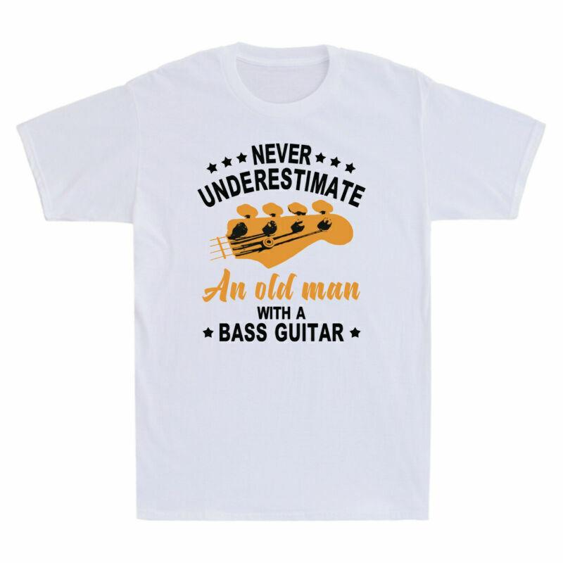 Never Underestimate An Old Man With A Bass Guitar Guitarist Gift Men's T-Shirt