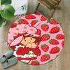 1pc Strawberry Princess2 Print Round Carpet Chair Round Carpet Suitable for Bedroom Living Room Home Decorative Carpet