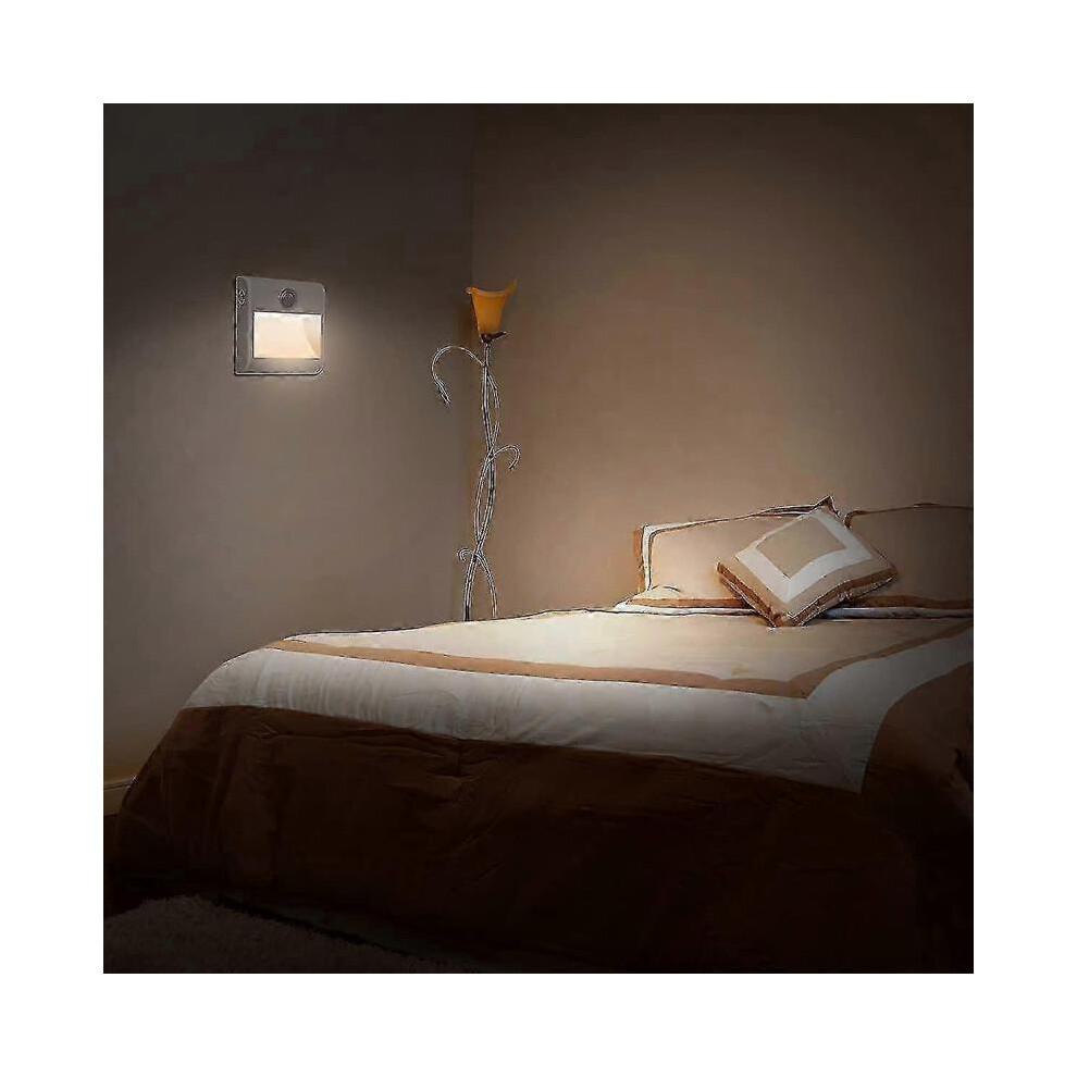 [2 Pack] Night Light with Motion Sensor Closet Lamp with 3 Lighting Modes (auto/on/off) for Stairs, Hallway, Wardrobe, Warm White [energy Class A++]