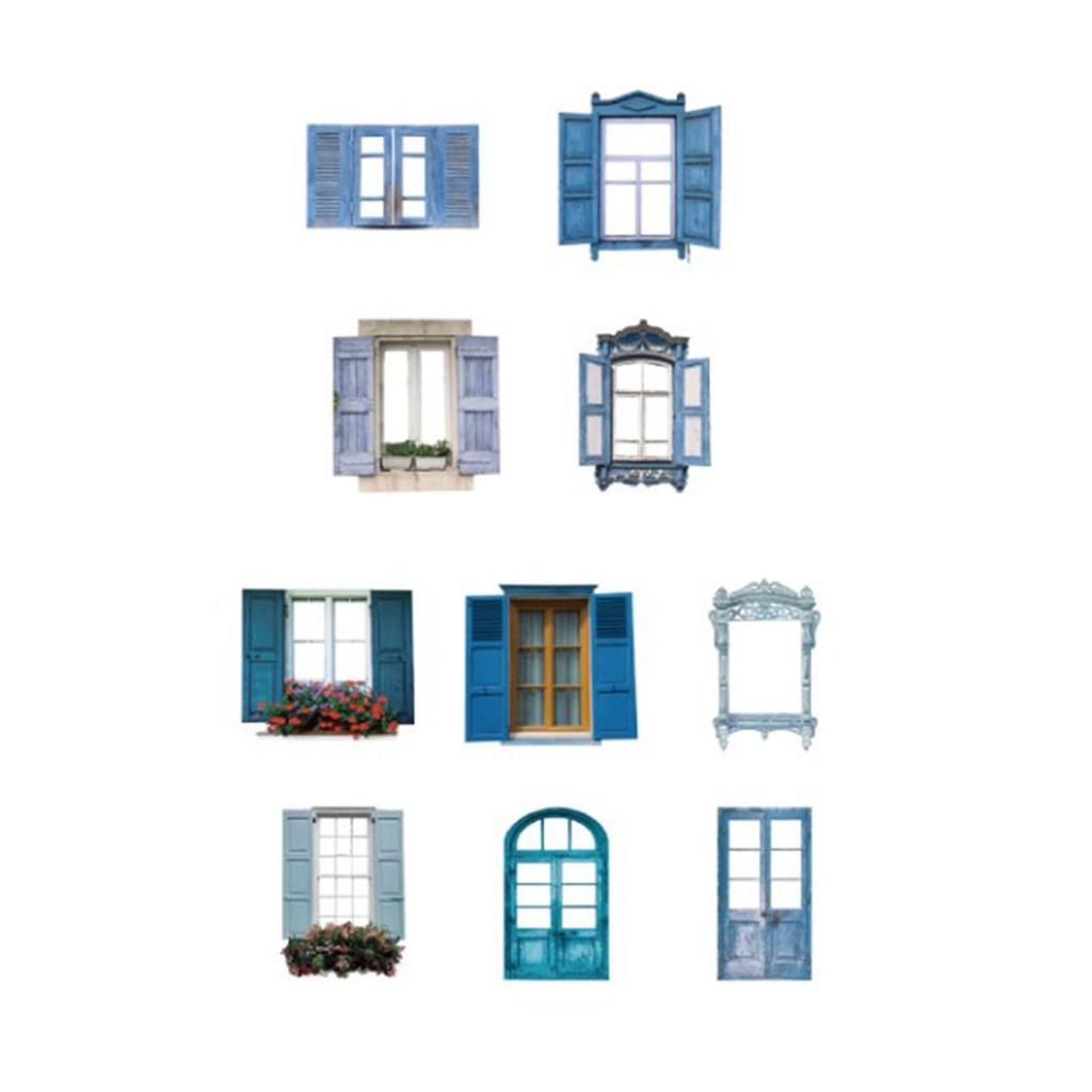 10Pcs Window Frame Stickers Hollow Out Multifunction Decorative Window Frame Collage Card Stickers F