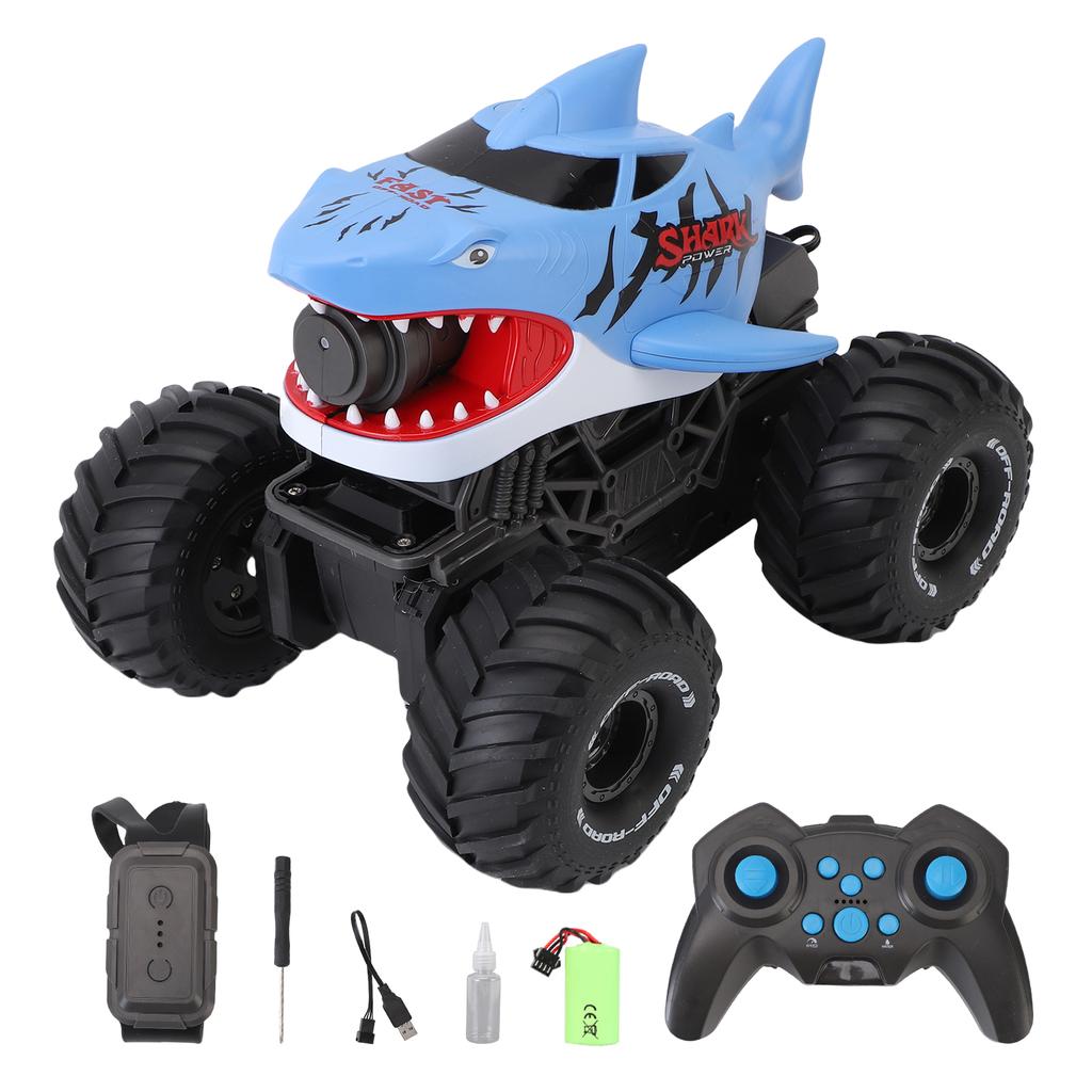 Amphibious RC Car, Remote Control Shark Toy with Water Spray, Gesture Sensing Off Road RC Truck, Water and Land RC