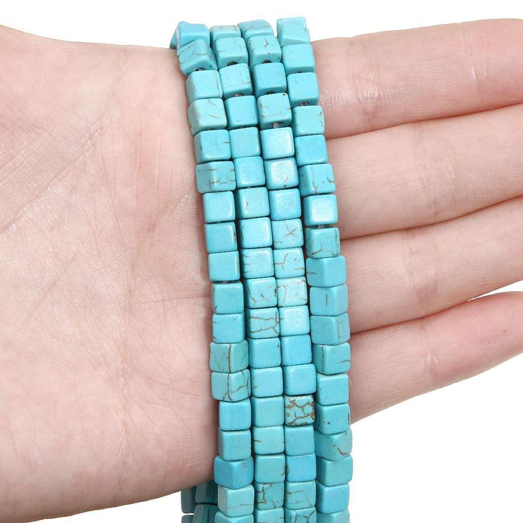 Synthetic Blue Turquoise DIY Jewelry Twisted and Special-Shaped Beads with Abacus and Animal Spacer Styles