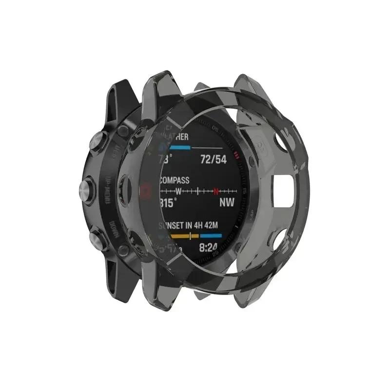 Защитный чехол для Garmin Fenix 7 7S 7X Pro Solar 6 6S 6X Pro TPU Прозрачный протектор Ремешок для смарт-часов Силиконовая накладка-бампер