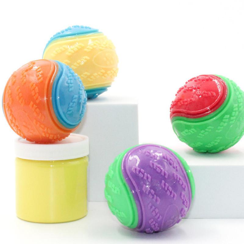 Toy Squeaky Dog Balls Rubber Durable Bouncy Chew Ball Puppy Play Tpr Outdoor