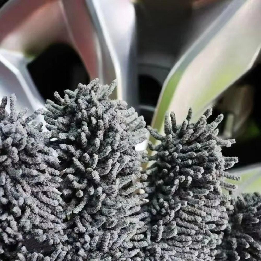 Anti-Scratch Car Washing Gloves Thick Cleaning Glove 5-Finger Design Washing Mitt Auto Detailing