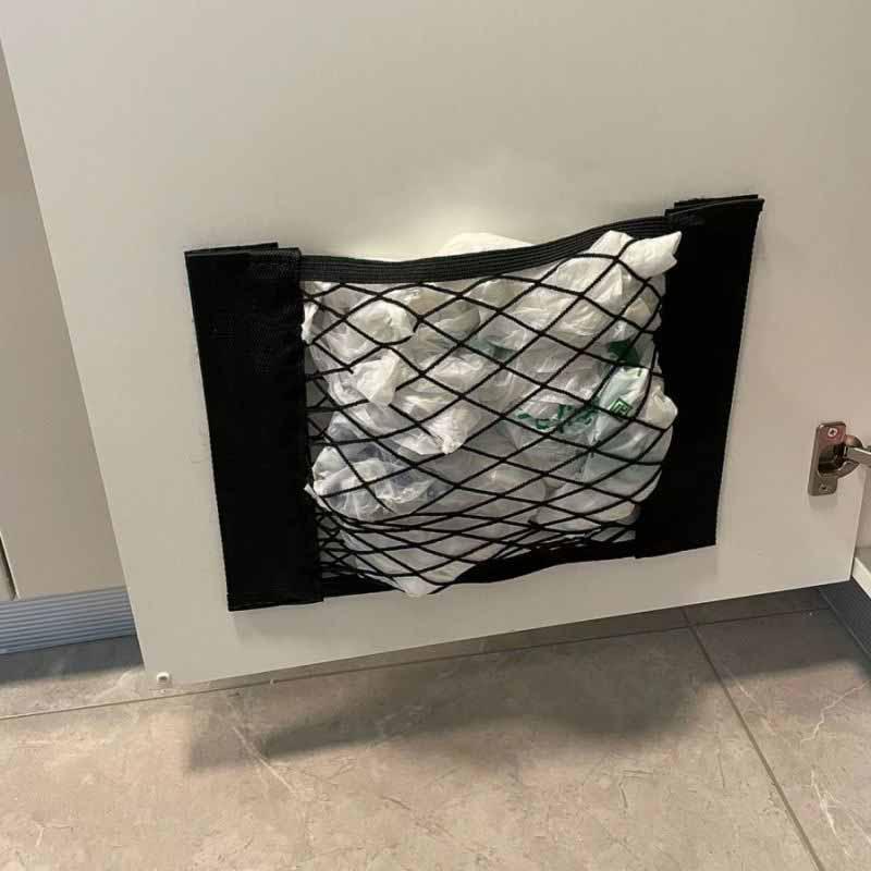 Сетчатый карман для хранения вещей, домашний кухонный шкаф, дверца, клейкая сумка для мелочей, эластичный карман с нейлоновой застежкой, автомобильный органайзер