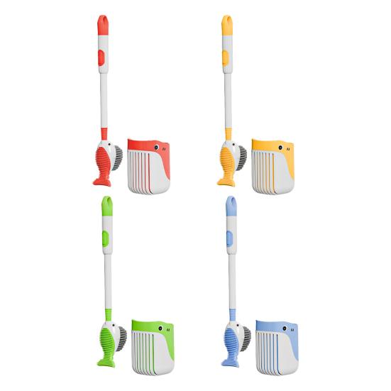 Туалетная щетка Squirt Whale с поворотом на 360 градусов и силиконовой головкой, отверстием для подвешивания