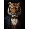 Human Body Animal Head Posters Lion Suit Giraffe Tiger Zebra Fox Wolf Panda Pictures Wall Art Canvas s Room Home Decor