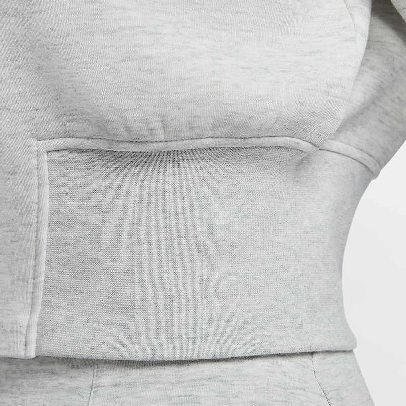 Nike Спортивная одежда, технический флис, повседневная мода, простая короткая толстовка с длинным рукавом и полумолнией, женская толстовка, светло-серая, разноцветная, черная HJ1032-013