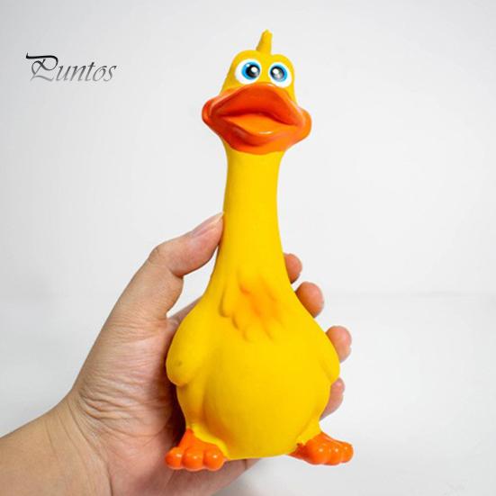 Latex Chicken Squeaky Dog Toy Funny Cartoon Duck Safe Non-Toxic Teething Toy Bite-Resistant Pet Interactive Toy Screaming Sound Pet Toys for Dogs
