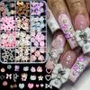 12 Ячеек Sanrio Hello Kitty Арт для Ногтей 3D Смешанные Ленты Банты Kt Кот Шармы для Ногтей Мультяшные Животные Детали для Ногтей Декоративные Аксессуары